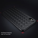 Luxury Grid Pattern Case For iPhone X Cases Ultra Thin Soft Silicone Protective