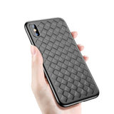 Luxury Grid Pattern Case For iPhone X Cases Ultra Thin Soft Silicone Protective