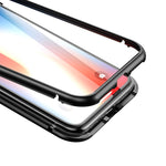 Magneto Magnetic Adsorption Case For iPhone X Metal Bumper + 9H Tempered Glass