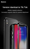 Magneto Magnetic Adsorption Case For iPhone X Metal Bumper + 9H Tempered Glass
