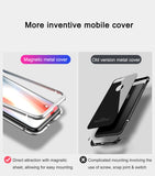 Magneto Magnetic Adsorption Case For iPhone X Metal Bumper + 9H Tempered Glass