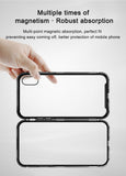 Magneto Magnetic Adsorption Case For iPhone X Metal Bumper + 9H Tempered Glass