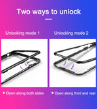 Magneto Magnetic Adsorption Case For iPhone X Metal Bumper + 9H Tempered Glass