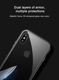 Magneto Magnetic Adsorption Case For iPhone X Metal Bumper + 9H Tempered Glass