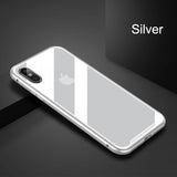 Magneto Magnetic Adsorption Case For iPhone X Metal Bumper + 9H Tempered Glass