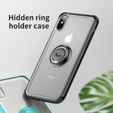 Creative Phone Case For iPhone Xs with Ring Holder Stand Matte