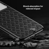 Grid Pattern Case For iPhone Xs Max Luxury Silicone + Tempered Glass