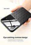 Grid Pattern Case For iPhone Xs Max Luxury Silicone + Tempered Glass