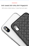 Luxury Grid Pattern Case For iPhone X Cases Ultra Thin Soft Silicone Protective