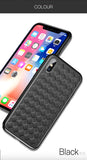 Luxury Grid Pattern Case For iPhone X Cases Ultra Thin Soft Silicone Protective