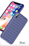 Luxury Grid Pattern Case For iPhone X Cases Ultra Thin Soft Silicone Protective