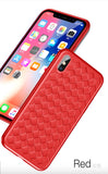 Luxury Grid Pattern Case For iPhone X Cases Ultra Thin Soft Silicone Protective