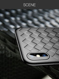 Luxury Grid Pattern Case For iPhone X Cases Ultra Thin Soft Silicone Protective